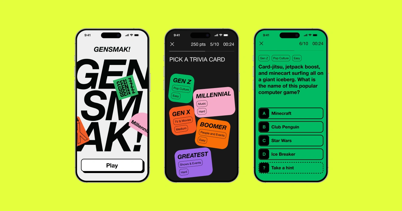 GENSMAK! running as a digital game